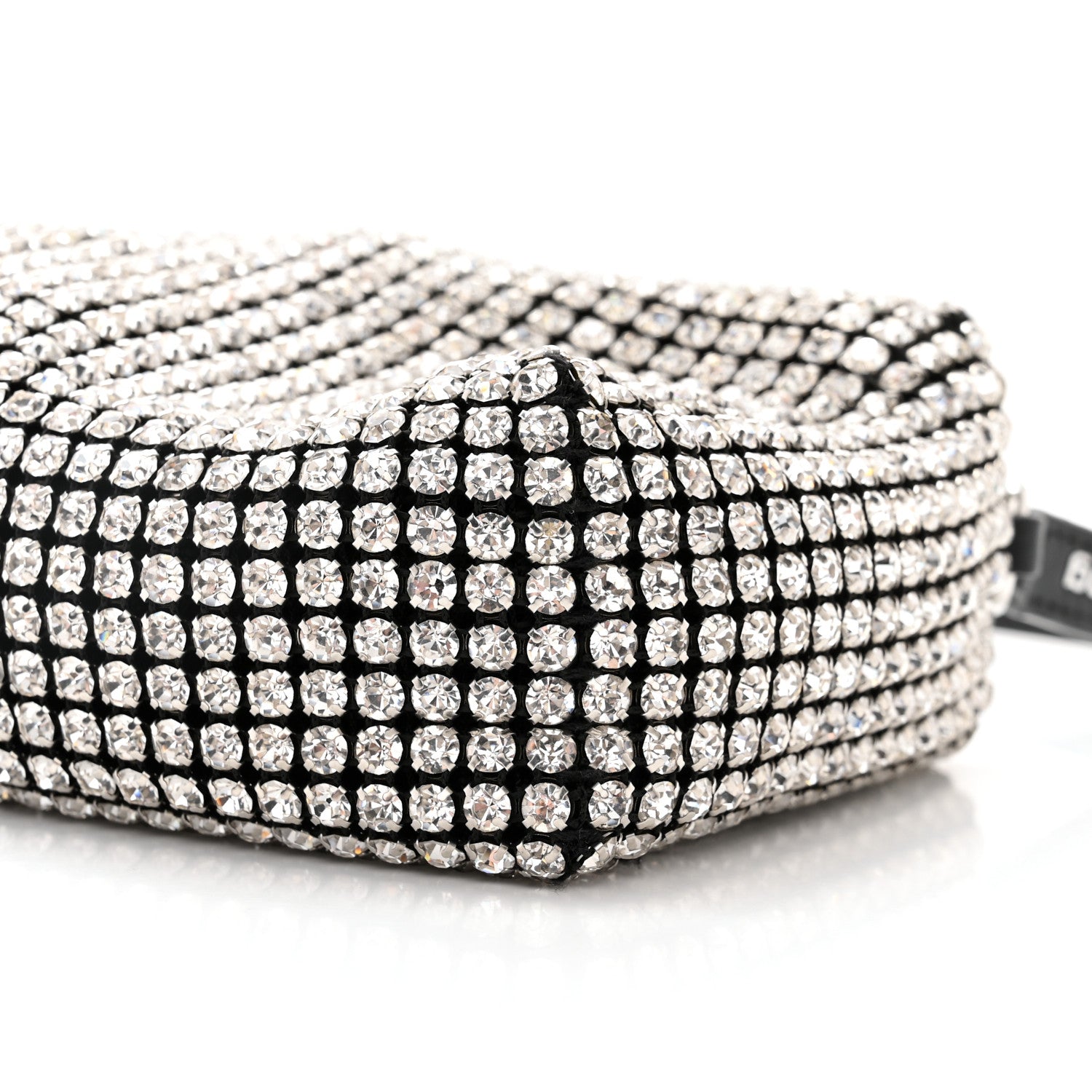 Alexander Wang Mesh Crystal Rhinestone Mini Heiress Pouch Black Silver 9 of 9