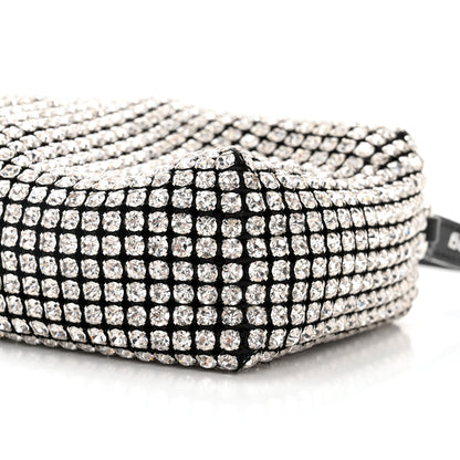 Alexander Wang Mesh Crystal Rhinestone Mini Heiress Pouch Black Silver 9 of 9