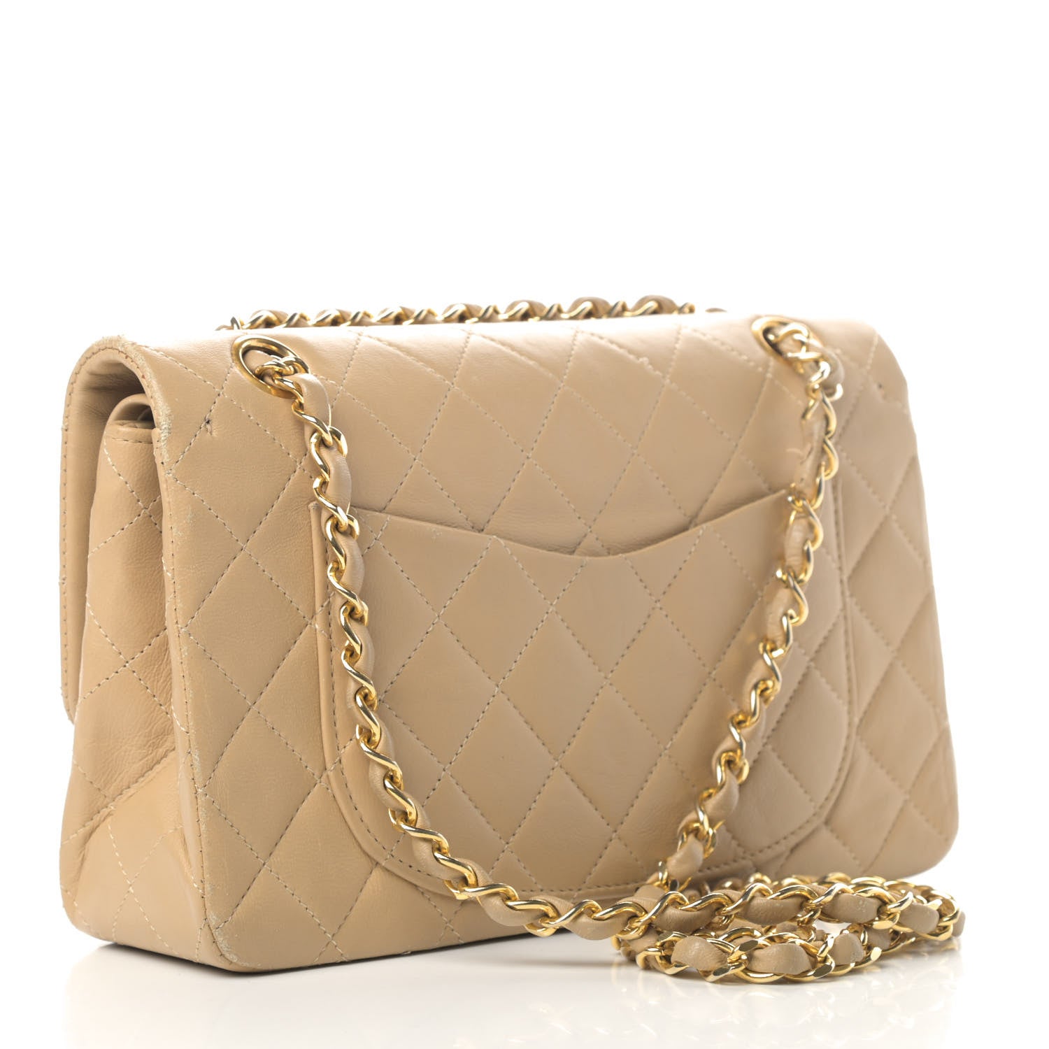Chanel Lambskin Quilted Small Double Flap Beige 2 of 6