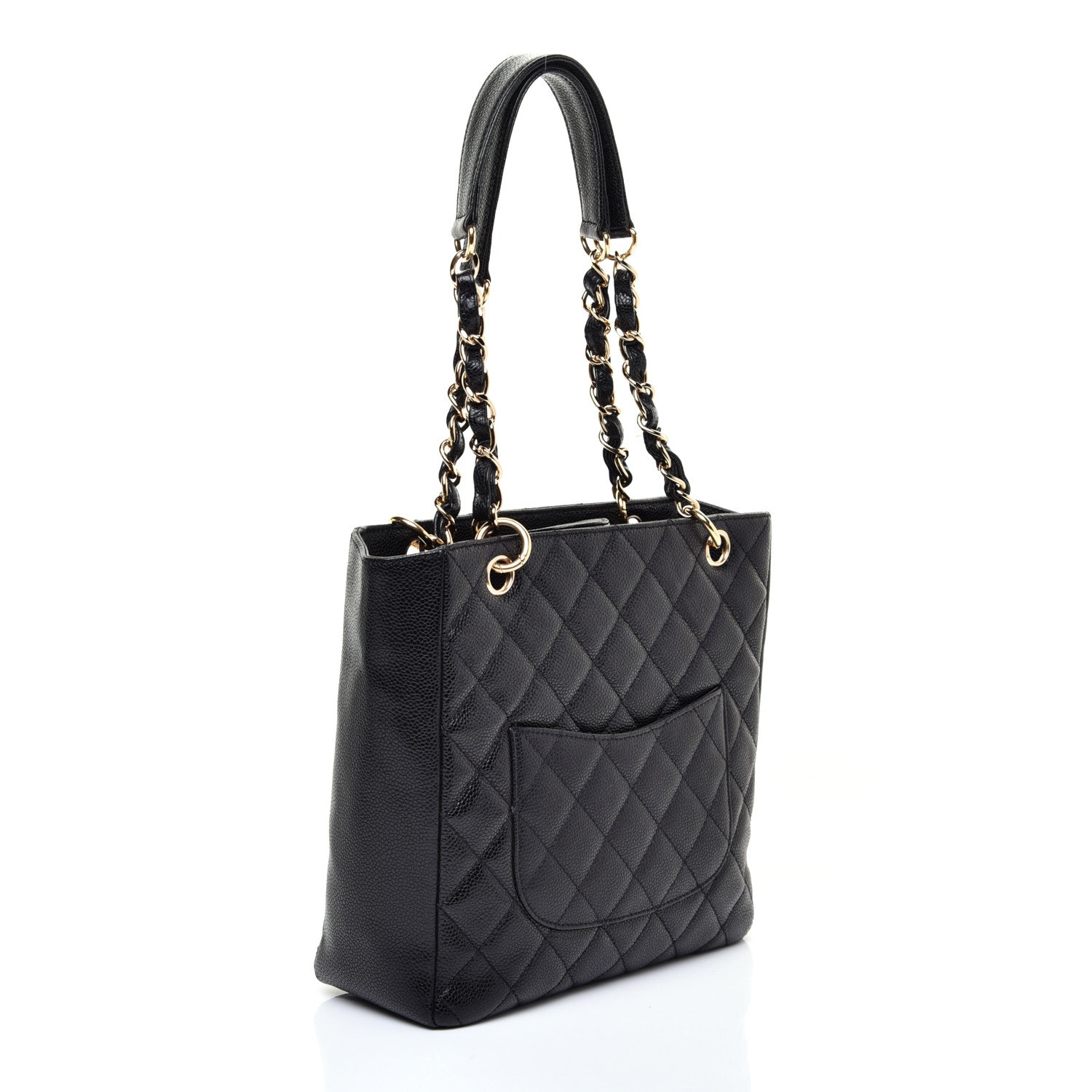 Chanel Caviar Quilted Petit Shopping Tote PST Black 3 of 10