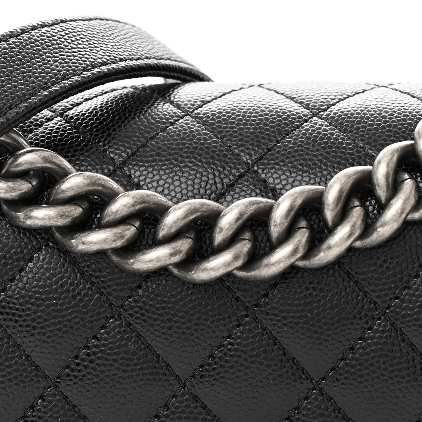 Caviar Quilted Small Boy Flap Black