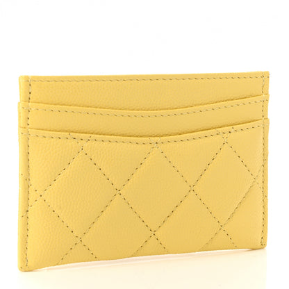 Chanel Caviar Quilted Card Holder Yellow 2 of 9