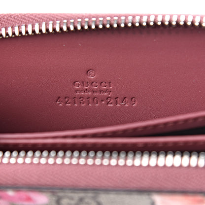 Gucci GG Supreme Monogram Blooms Zip Around Card Case Wallet Beige Multicolor Dry Rose 7 of 7