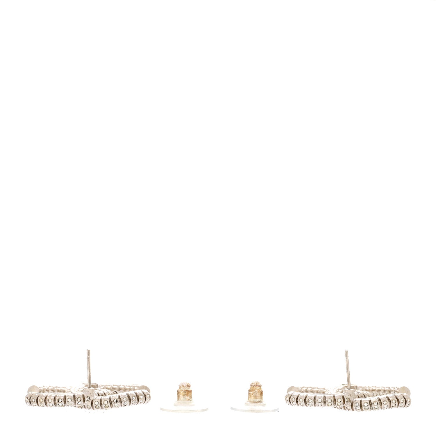 Chanel Crystal Large CC Earrings Silver 3 of 4
