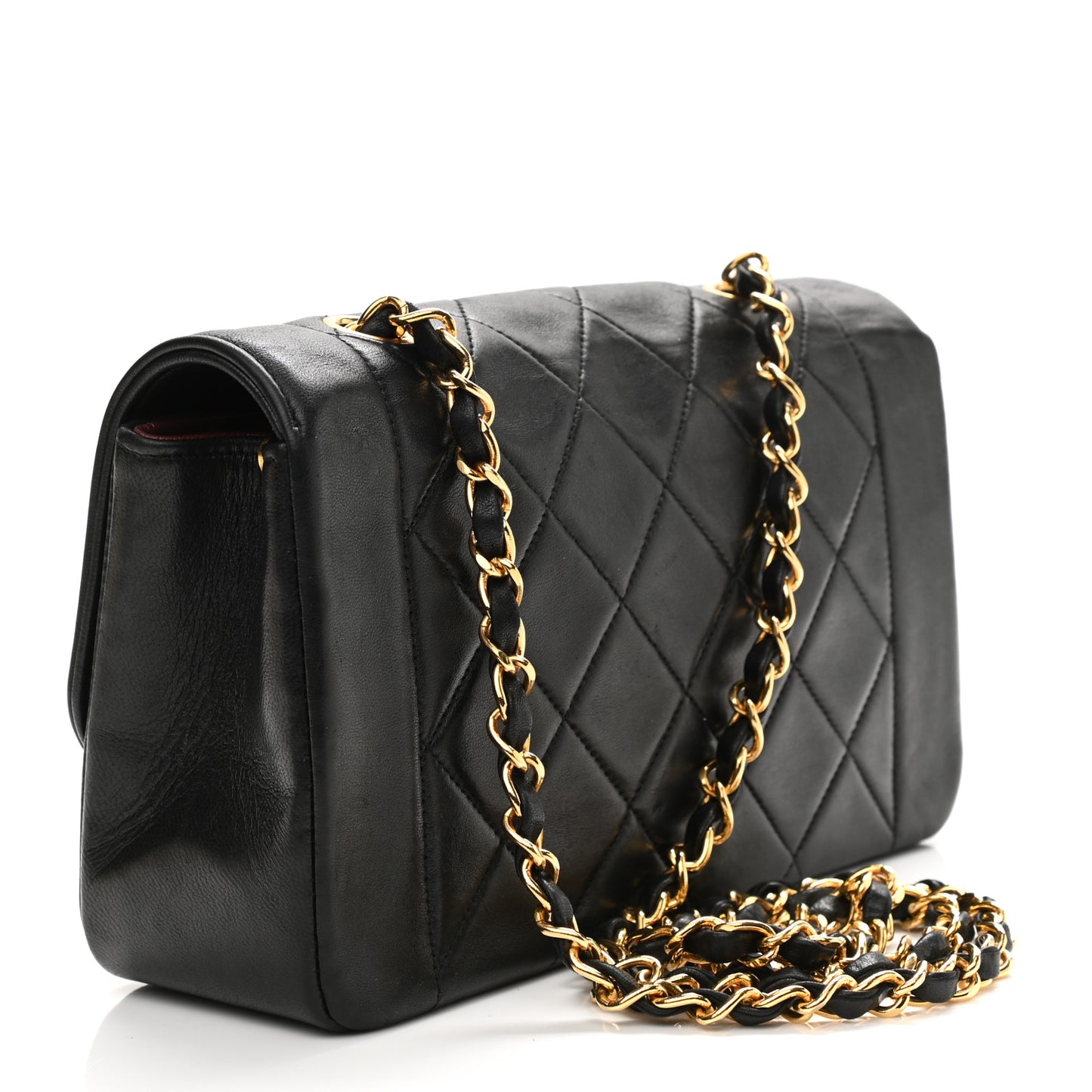 Lambskin Quilted Small Single Flap Black
