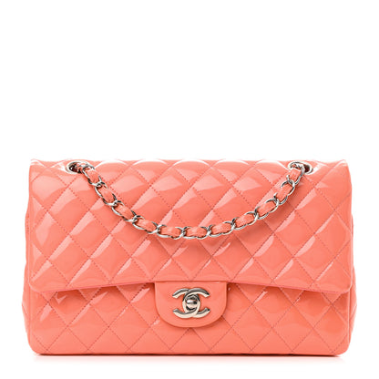 Chanel Patent Quilted Medium Double Flap Coral 1 of 14