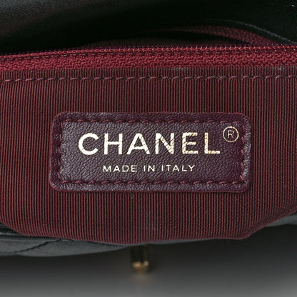 Chanel Lambskin Snakeskin Quilted Frame Flap Black 6 of 13