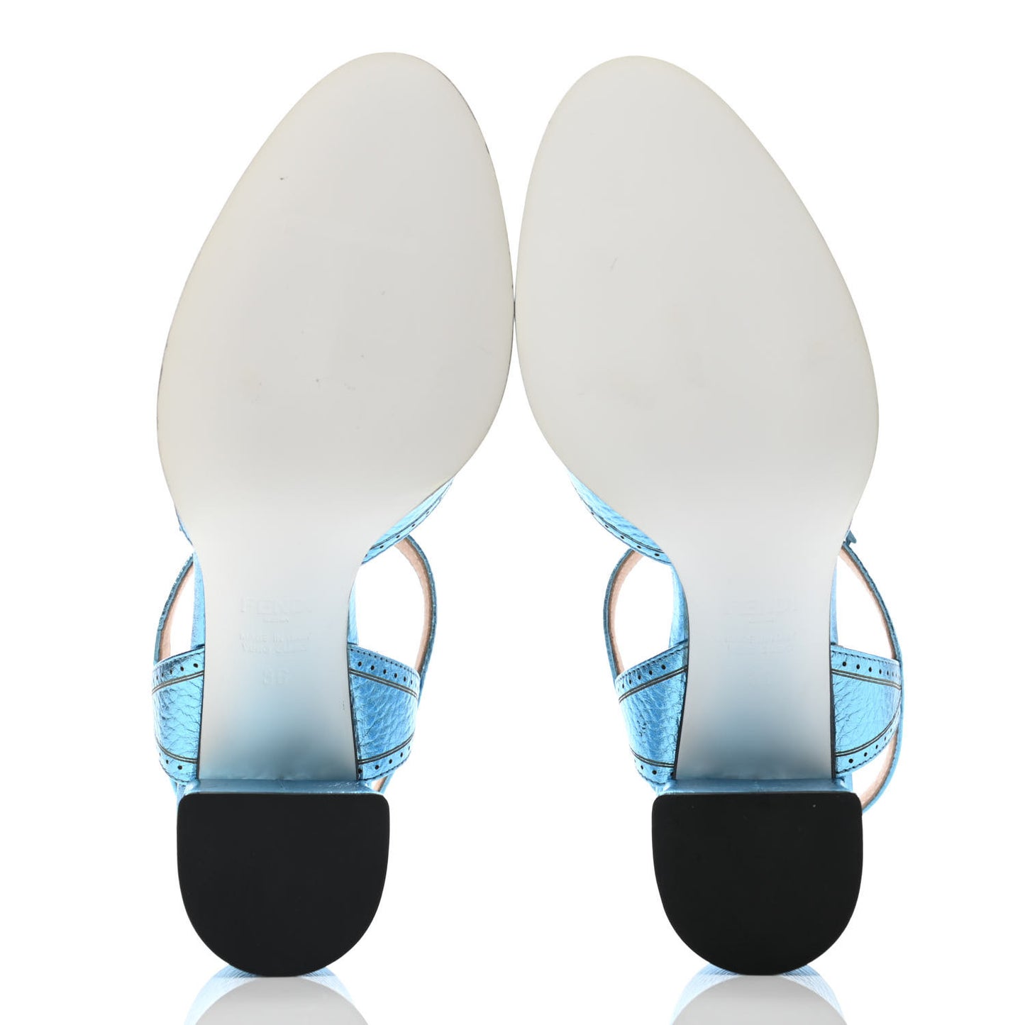 Metallic Calfskin Chameleon Block Heel Pumps 36 Blue
