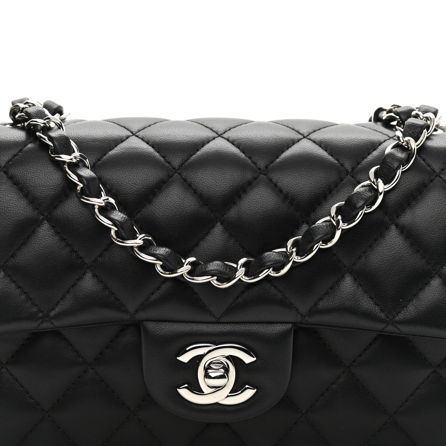 Chanel Lambskin Quilted Mini Rectangular Flap Black 8 of 9