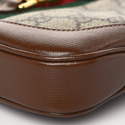 Gucci GG Supreme Monogram Azalea Calfskin Web Mini Jackie 1961 Hobo Beige Ebony Brown Sugar 8 of 8
