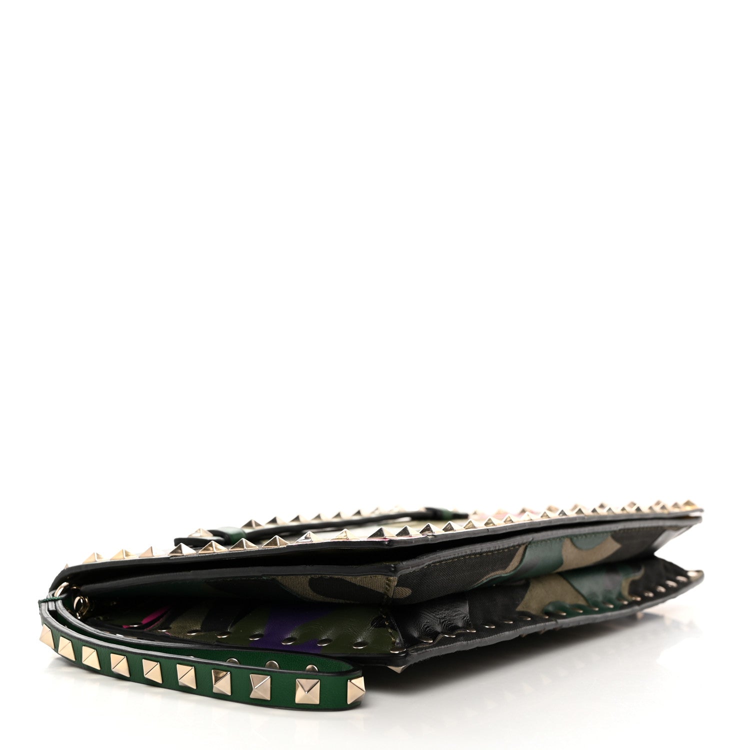 Valentino Garavani Nappa Canvas Camouflage Rockstud Wristlet Clutch Multicolor 3 of 7