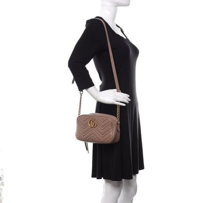 Gucci Calfskin Matelasse Small GG Marmont Chain Shoulder Bag Porcelain Rose 2 of 10