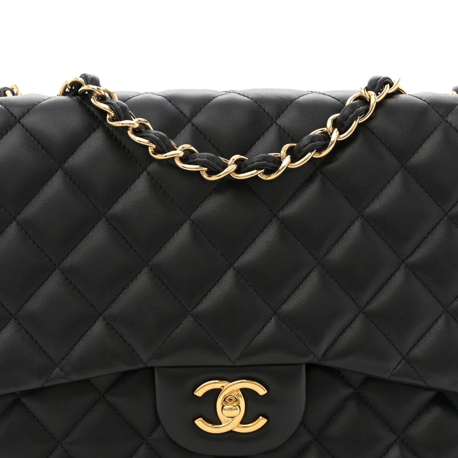 Chanel Lambskin Quilted Jumbo Single Flap Black 8 of 12