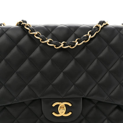 Chanel Lambskin Quilted Jumbo Single Flap Black 8 of 12