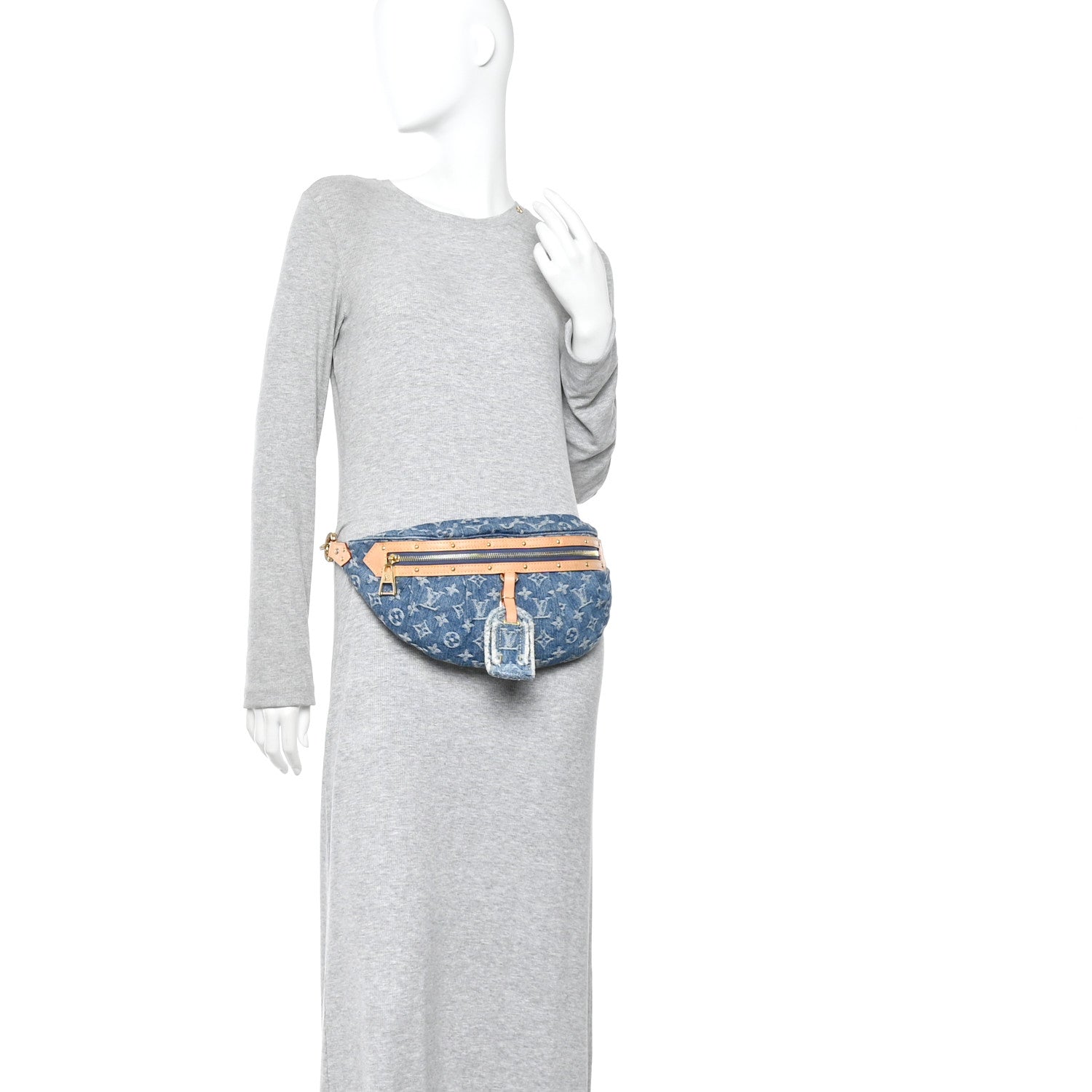 Louis Vuitton Monogram Denim High Rise Bumbag Blue 2 of 9