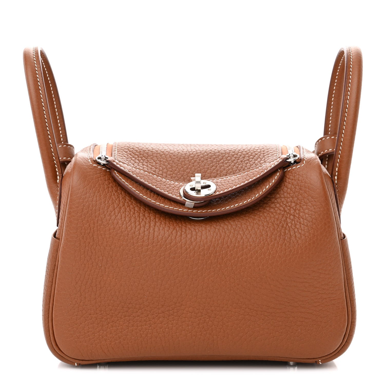 Hermes Taurillon Clemence Mini Lindy 20 Gold 1 of 10