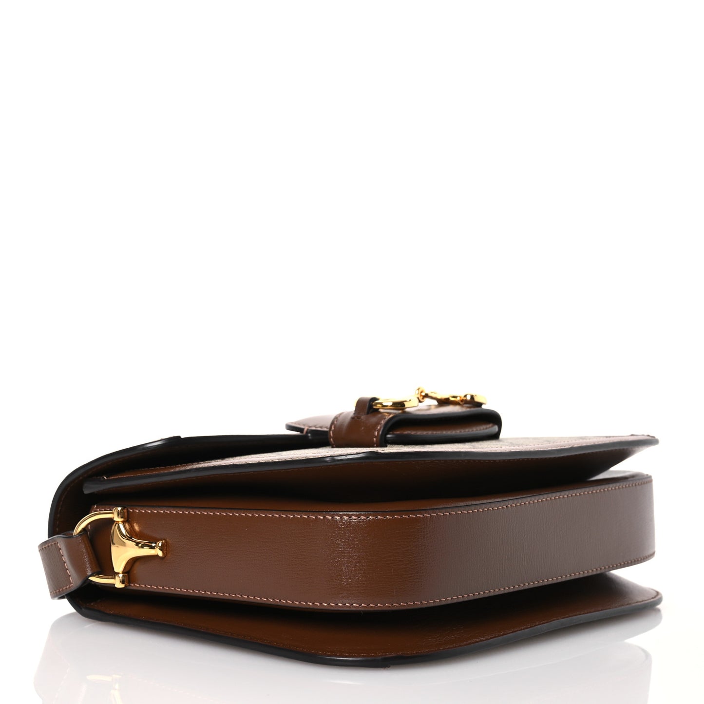 GG Supreme Monogram Horsebit 1955 Shoulder Bag Beige Brown Sugar