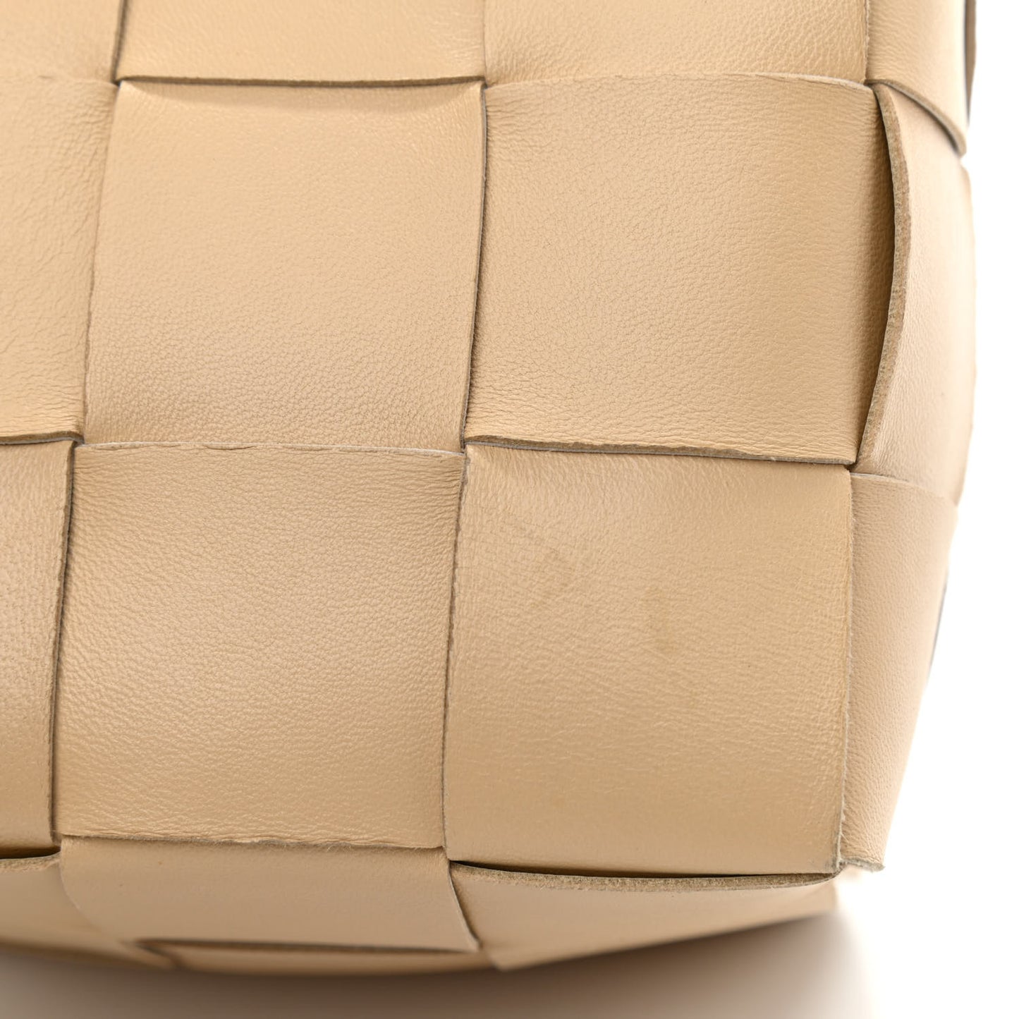 Nappa Maxi Intrecciato Cassette Bucket Bag Almond