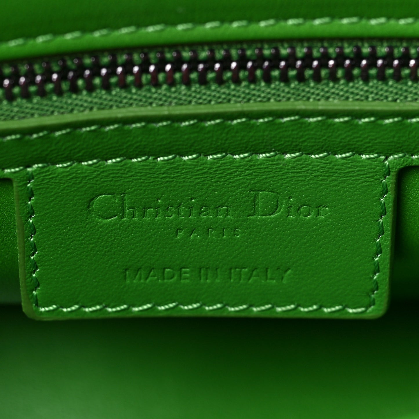 Calfskin Macrocannage Mini Caro Bag Green