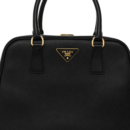 Prada Saffiano Vernice Pyramid Bag Black 7 of 9