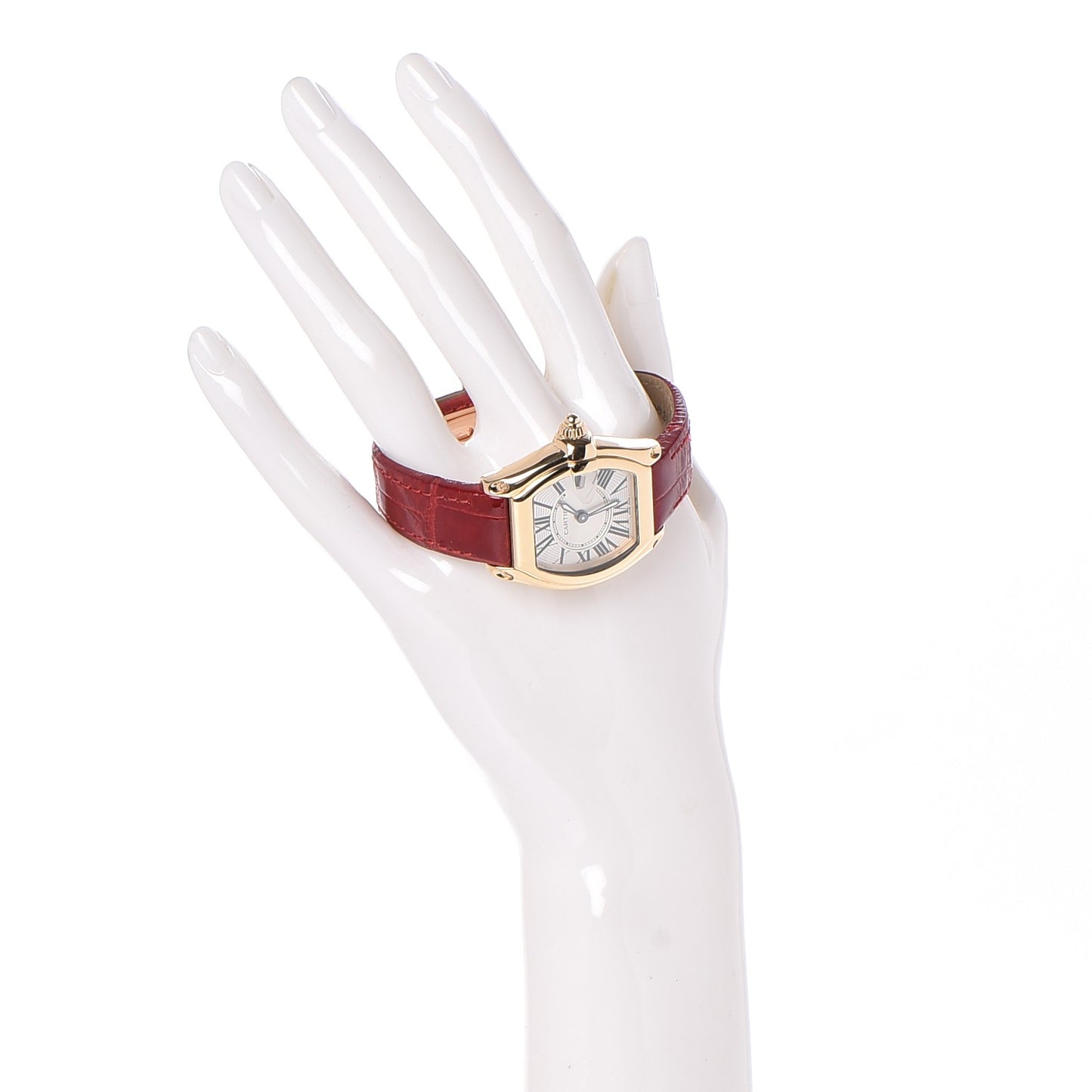 18K Gold Alligator Small Roadster Quartz Watch Red