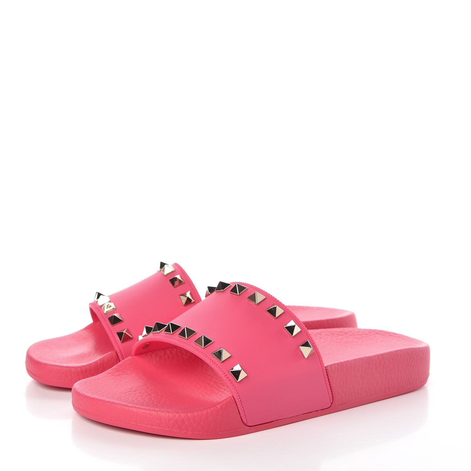 Valentino Garavani Rubber Rockstud Slide Sandals 36 Shadow Pink 3 of 8