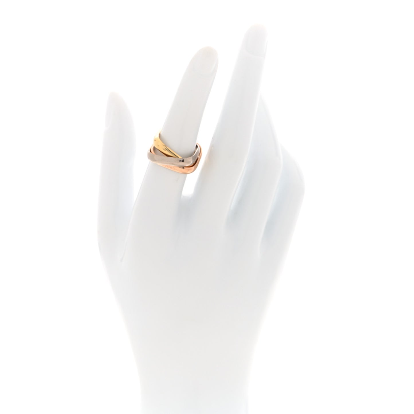 18K Pink Yellow White Gold Medium Trinity Cushion Ring 52 6