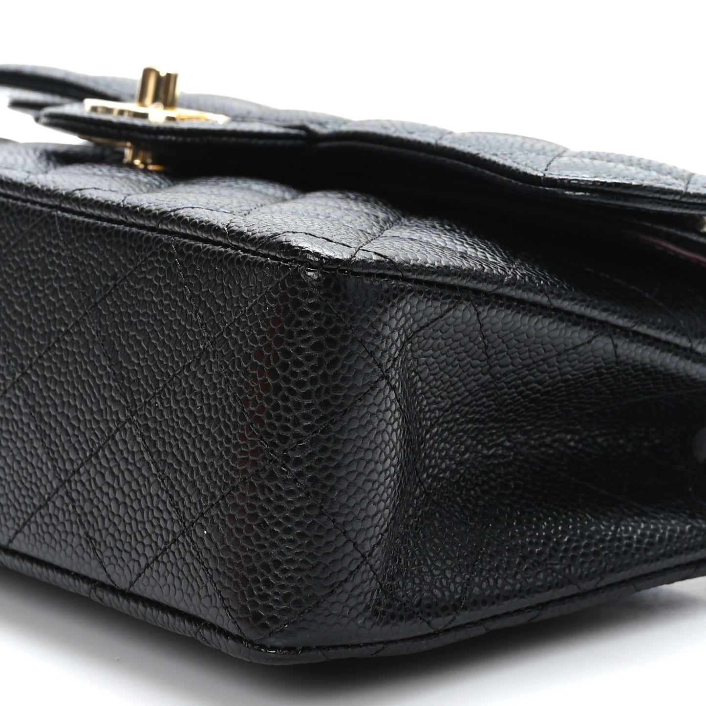 Caviar Quilted Small Double Flap Black