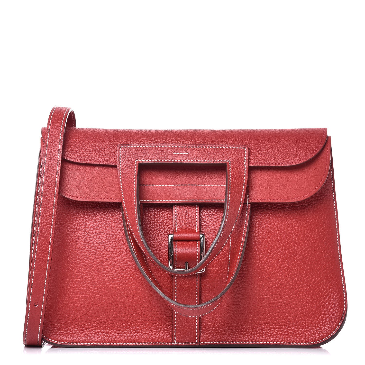 Hermes Taurillon Clemence Halzan 31 GM Rouge Casaque 1 of 10