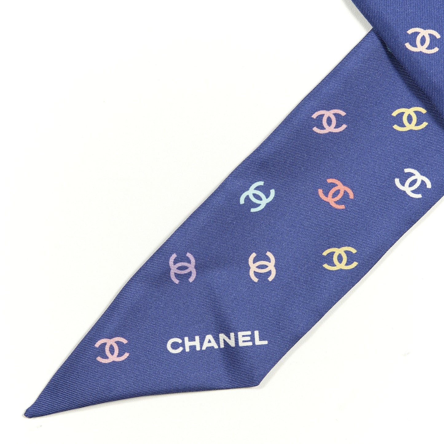 Silk Heart CC Slim Bandeau Scarf Blue Multicolor