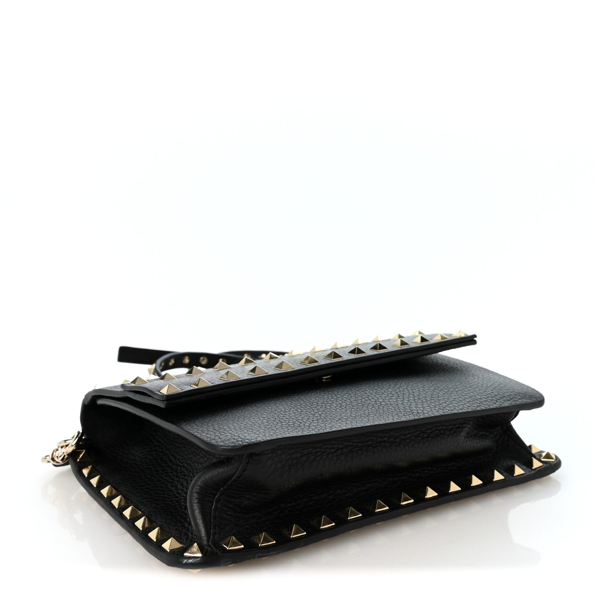 Valentino Garavani Vitello Rockstud Side Slip Crossbody Black 4 of 9