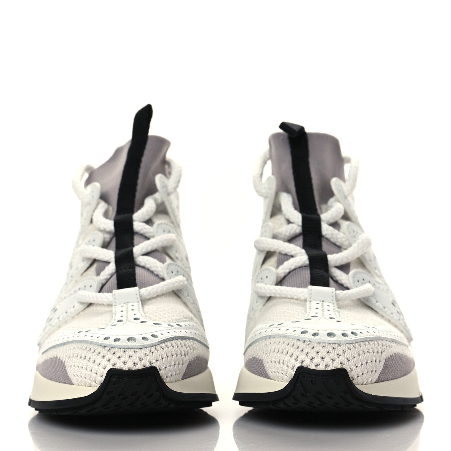 Hermes Mesh Calfskin Action Sneakers 35 Gris Clair Multicolor 2 of 8