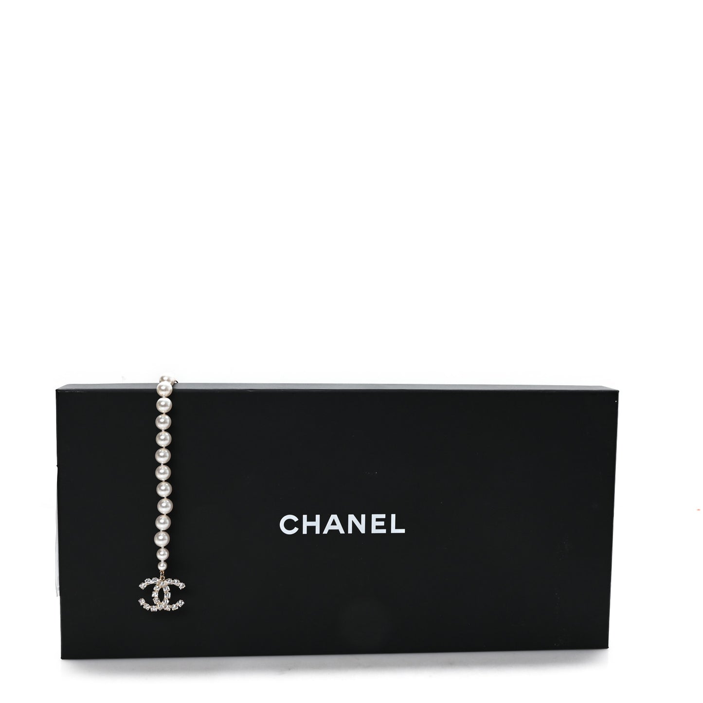 Pearl Crystal Coco's Pearls Logo Belt 85 34 Pearly White Black Gold