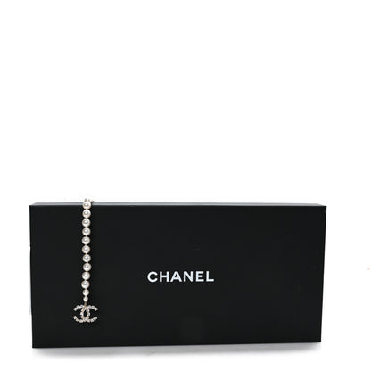 Chanel Pearl Crystal Coco's Pearls Logo Belt 85 34 Pearly White Black Gold 4 of 4