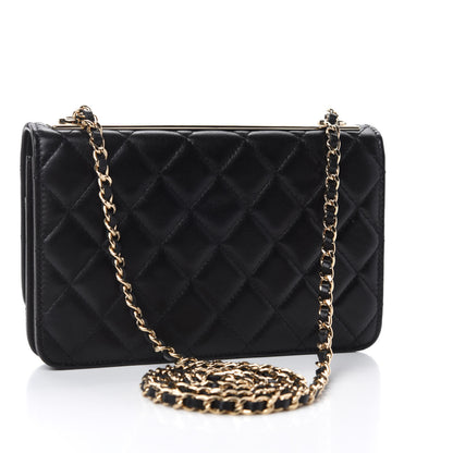 Chanel Lambskin Quilted Trendy CC Wallet On Chain WOC Black 3 of 12