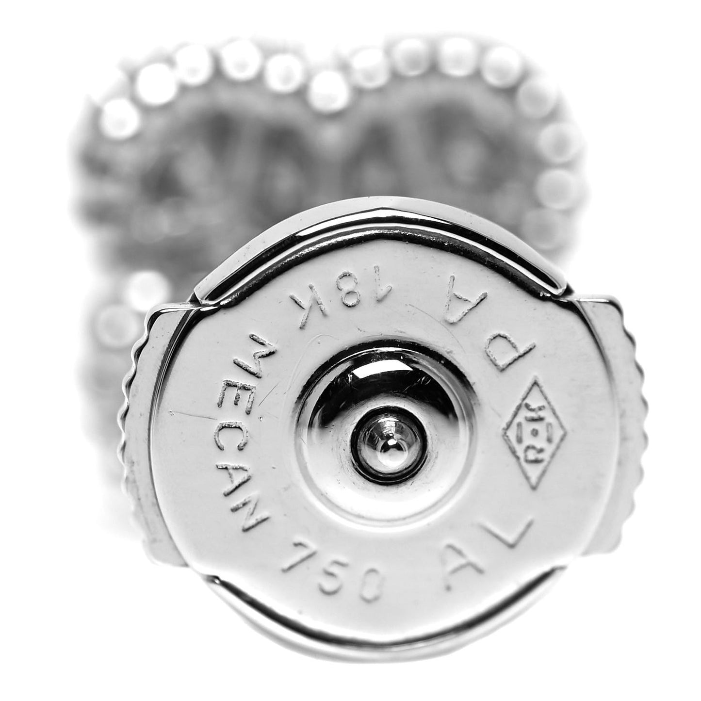 18K White Gold Diamond Sweet Alhambra Earrings