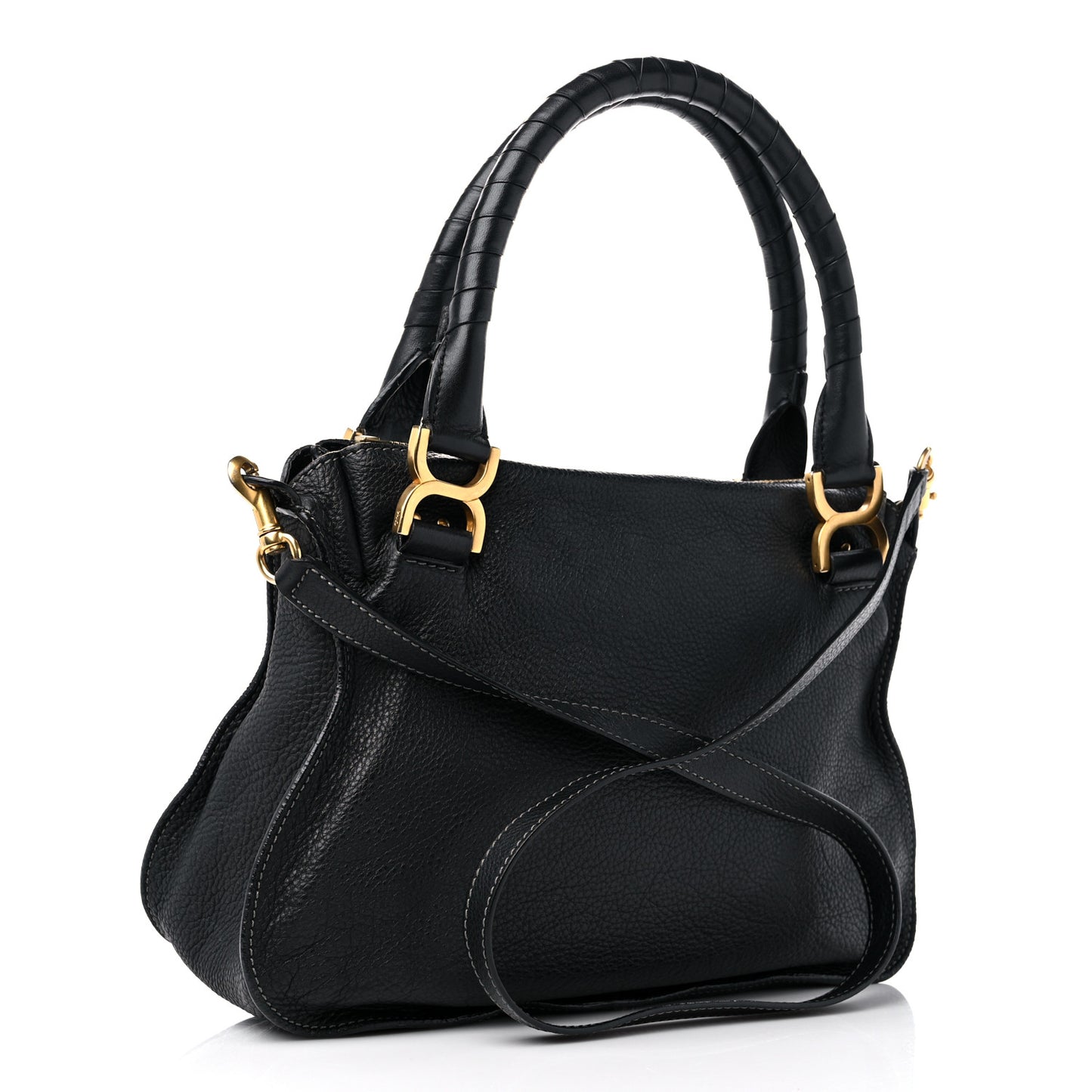 Calfskin Medium Marcie Satchel Black