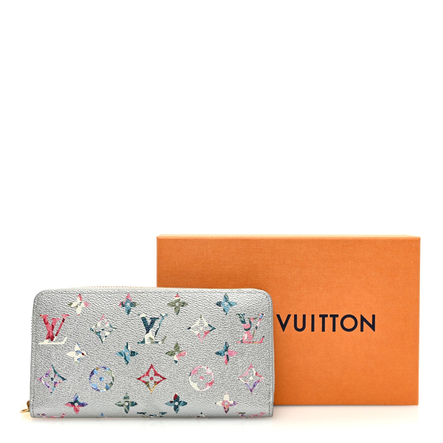 Metallic Monogram LV Garden Zippy Wallet Silver