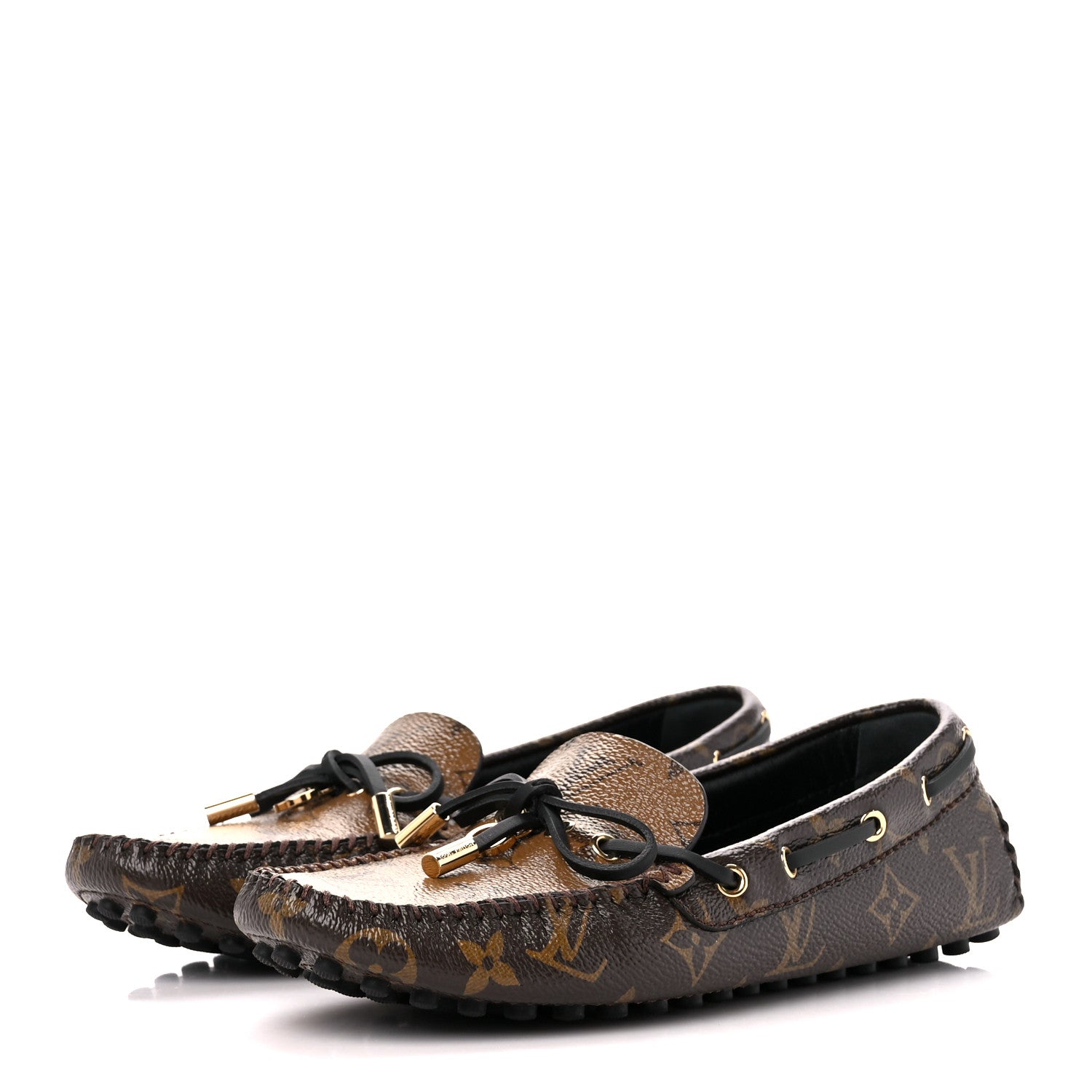 Louis Vuitton Patent Reverse Monogram Gloria Loafers 37 3 of 10