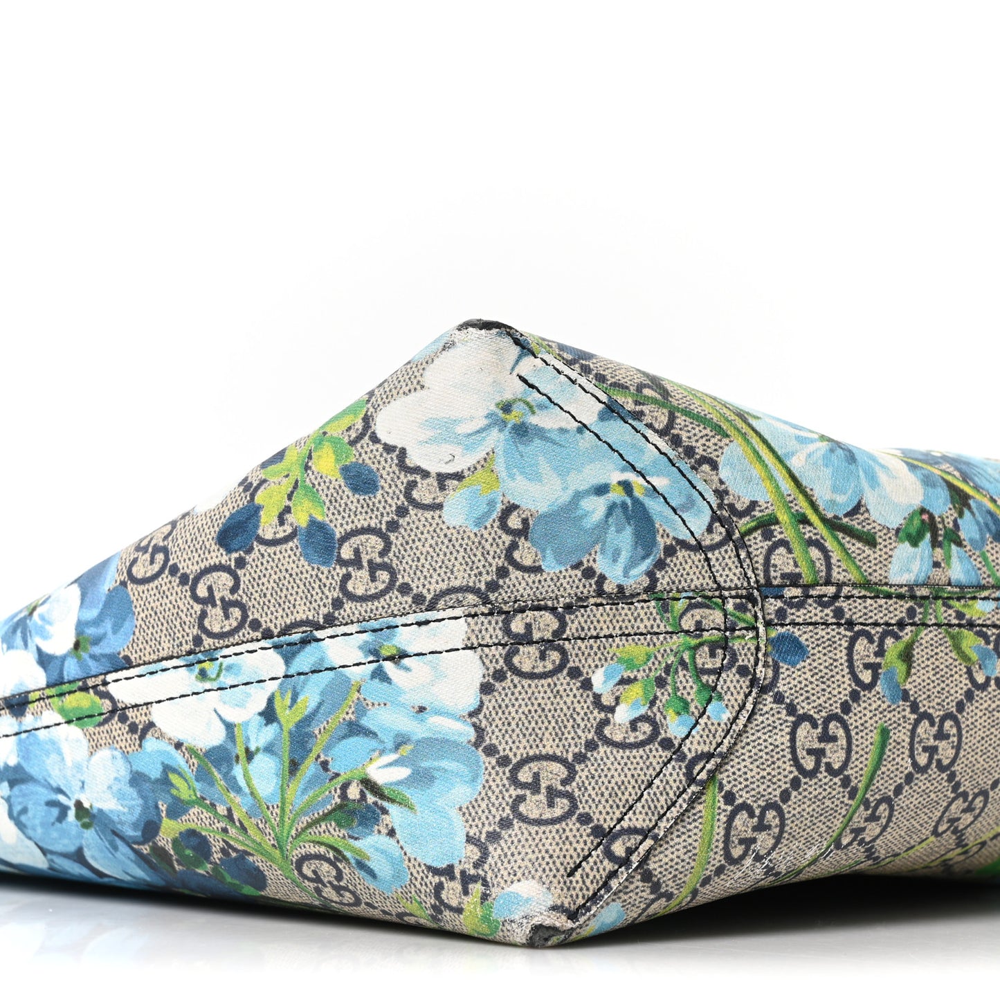 GG Supreme Monogram Blooms Medium Reversible Tote Beige Blue Navy
