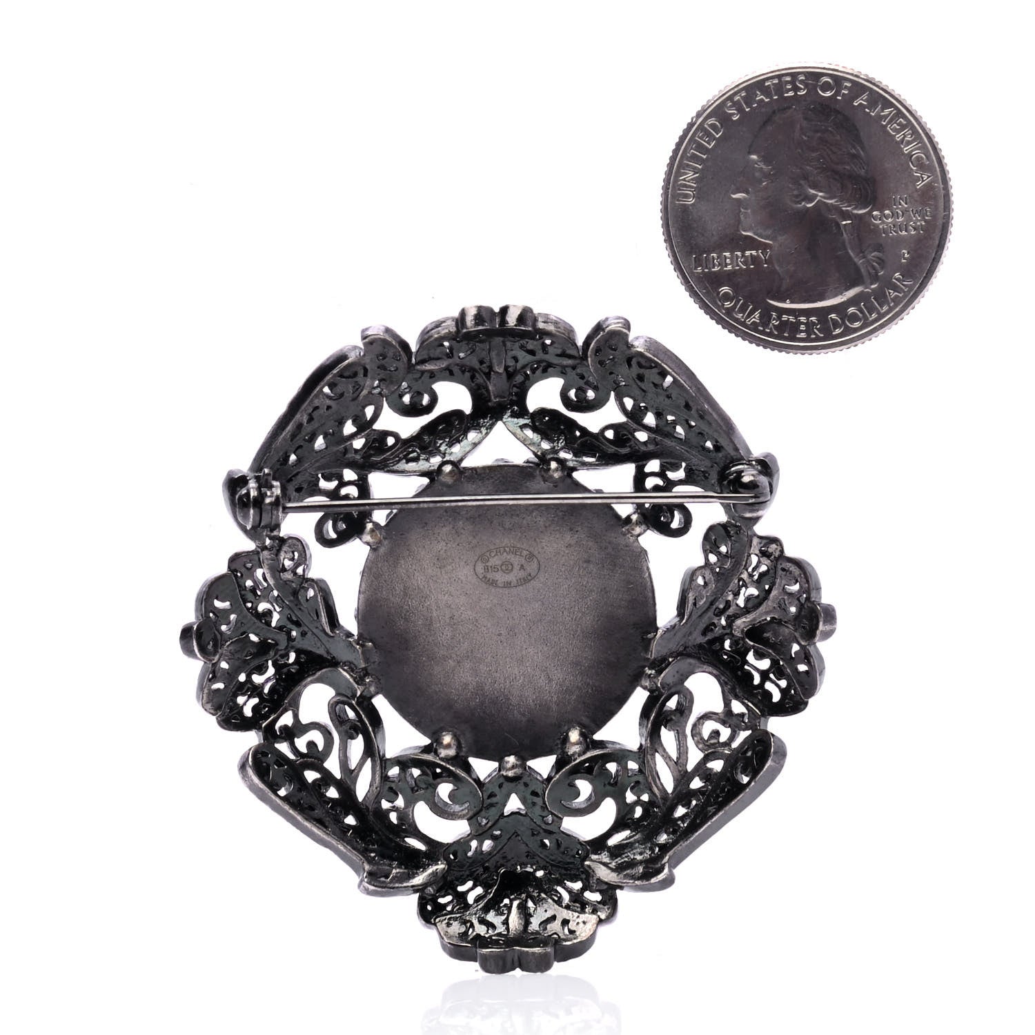 Chanel Ruthenium CC Brooch 2 of 4