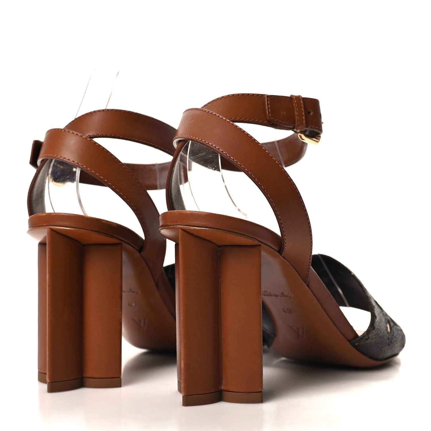 Louis Vuitton Calfskin Perforated Monogram Silhouette Sandals 40 Gold 4 of 8