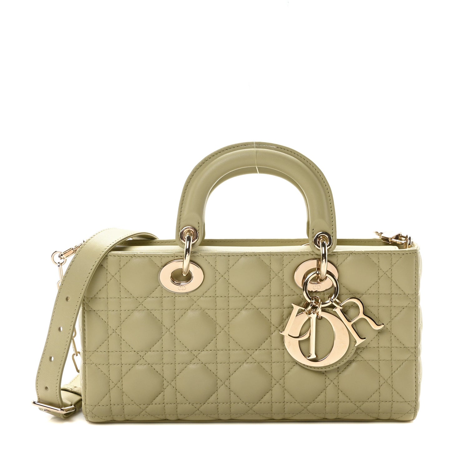 Lambskin Cannage Medium Lady D-Joy Pastel Peyote Green