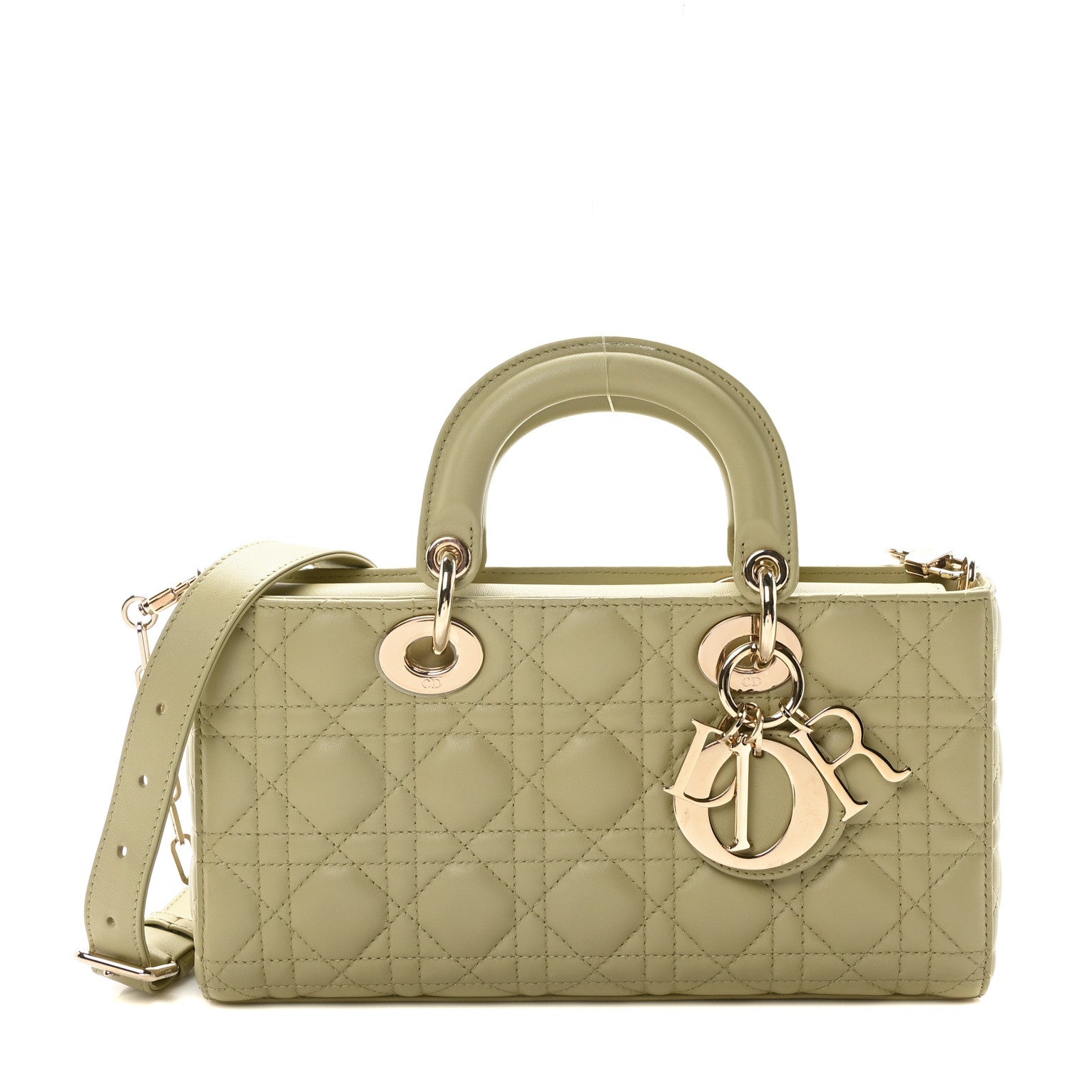 Christian Dior Lambskin Cannage Medium Lady D-Joy Pastel Peyote Green 1 of 10