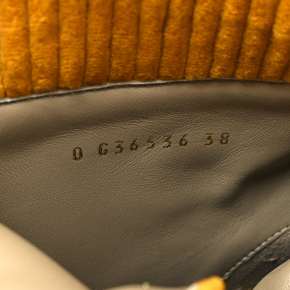 Chanel Suede Calfskin Velvet Laminated Quilted CC Combat Boots 38 Beige Yellow Gold 6 of 9