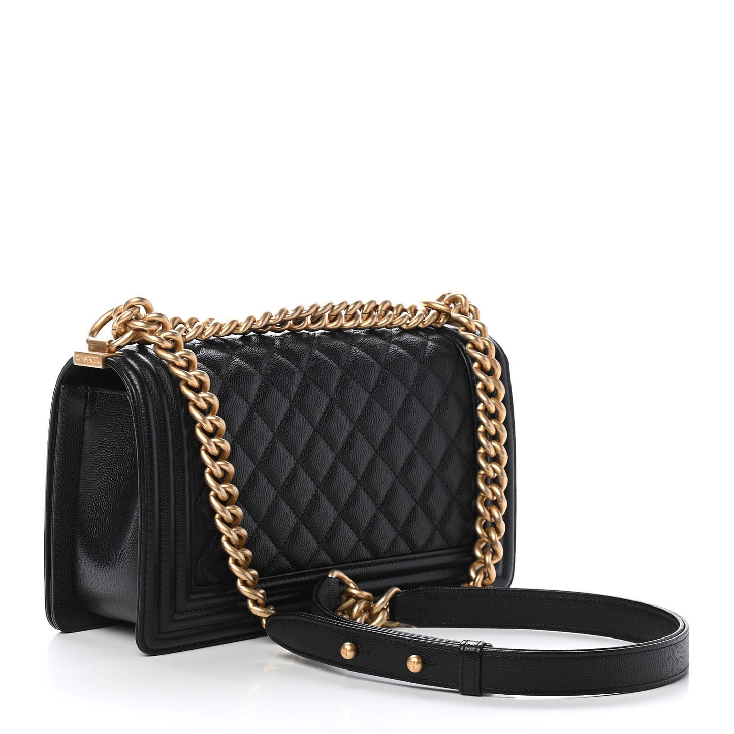 Caviar Quilted Medium Boy Flap Black