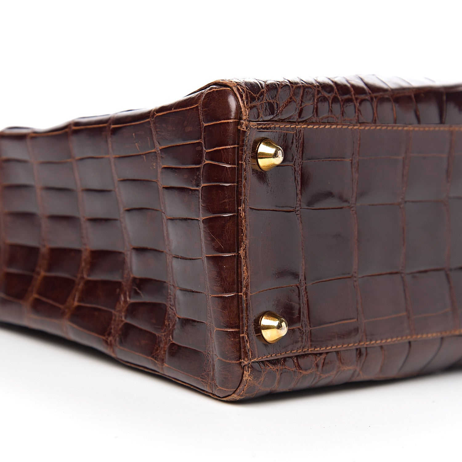 Christian Dior Crocodile Large Lady Dior Brown 12 of 14