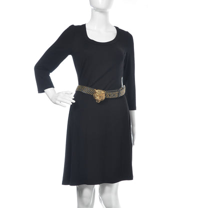 Gucci Calfskin Studded Feline Belt 100 40 Black 2 of 6