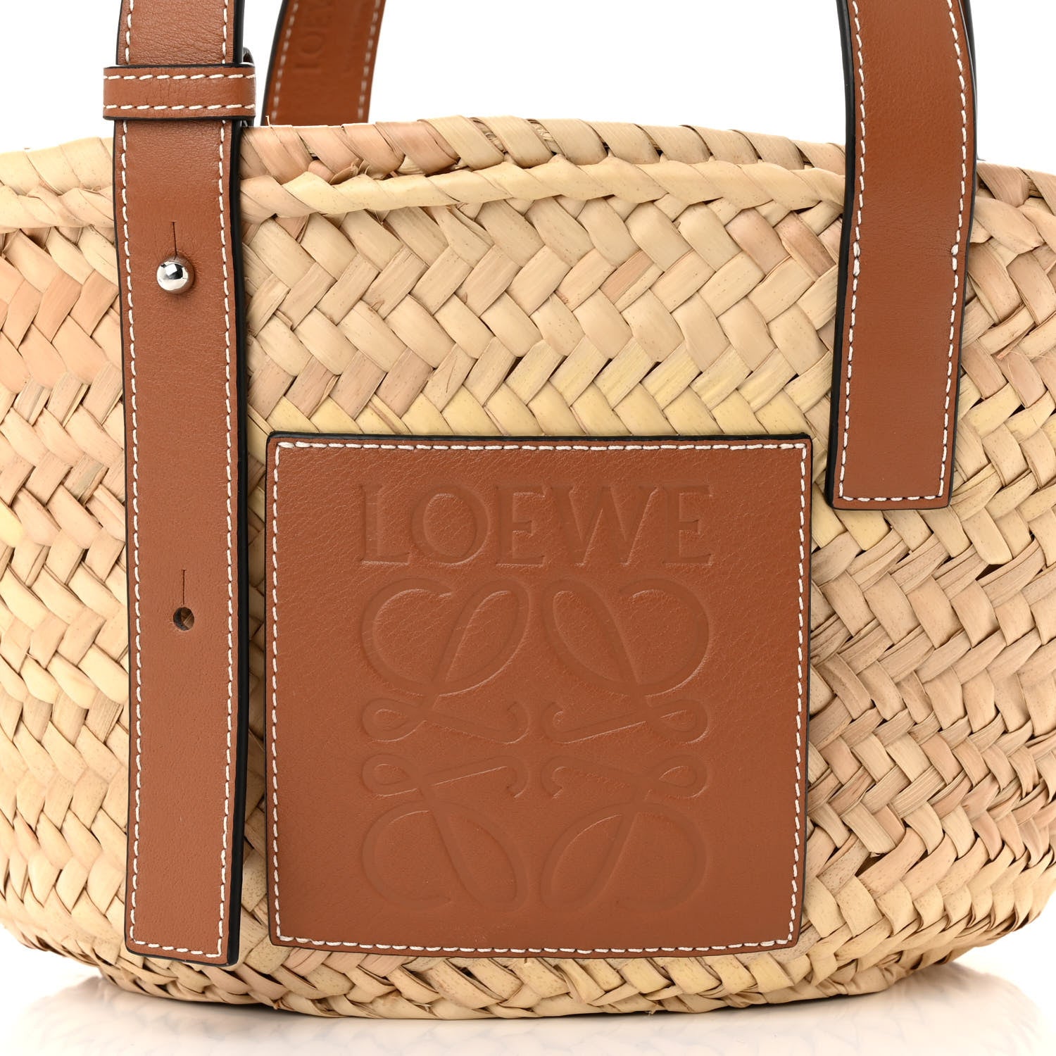Loewe Raffia Small Basket Tote Bag Natural Tan 6 of 8