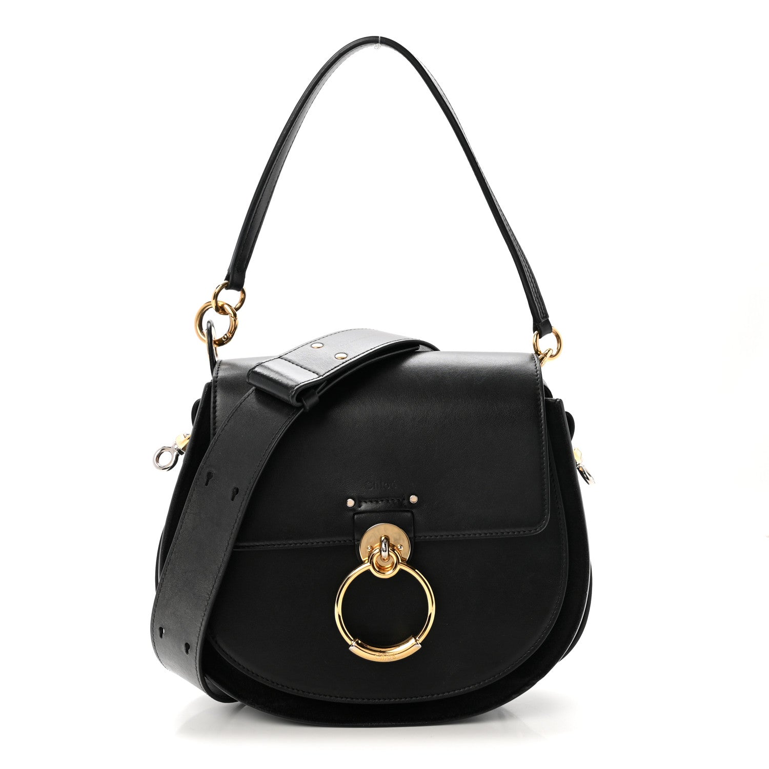 Chloe Calfskin Suede Large Tess Bag Black 1 of 9